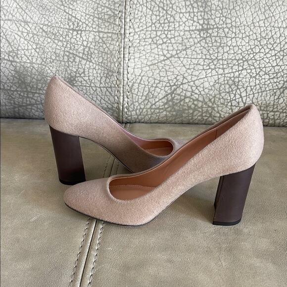 Brooks Brothers Women’s Block Heel Pumps Genuine Leather In Light Brown Size 7.5 - Picture 1 of 13